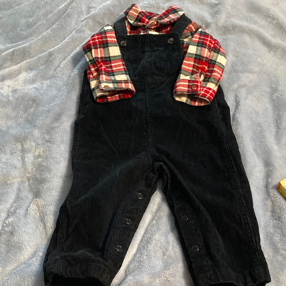 NWOT Kids Carters Corduroy Overall and shirt set